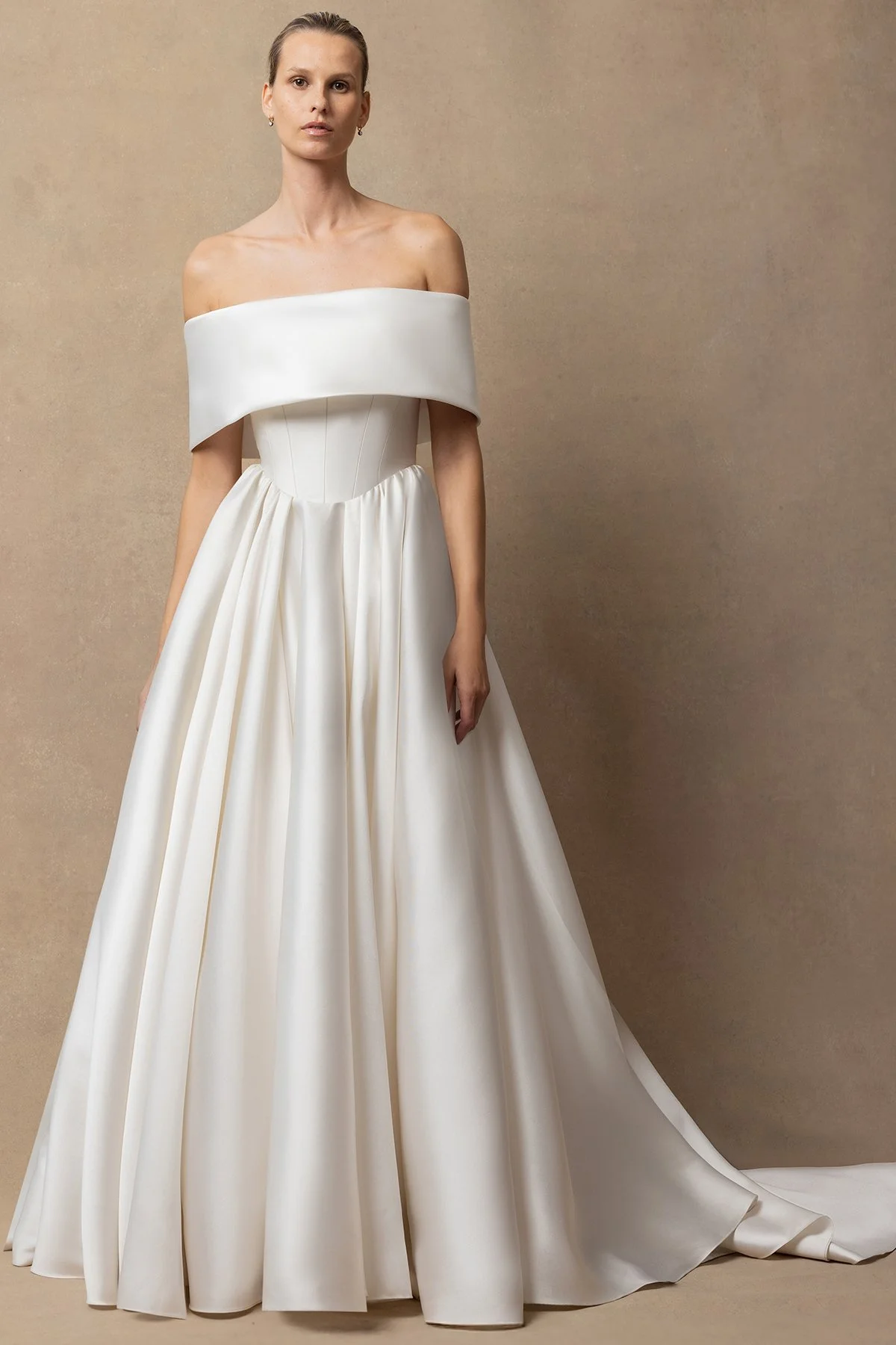 halfpenny london bridal emeline shrug worn with junie wedding dress picture from the front