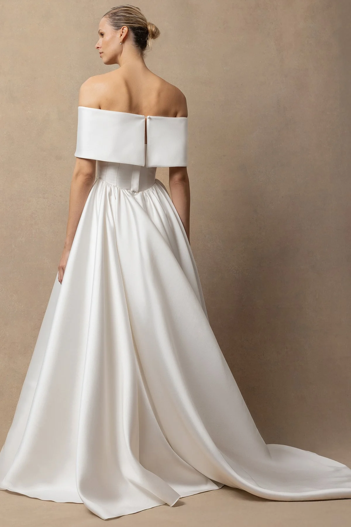 halfpenny london bridal emeline shrug worn with junie wedding dress picture from the back