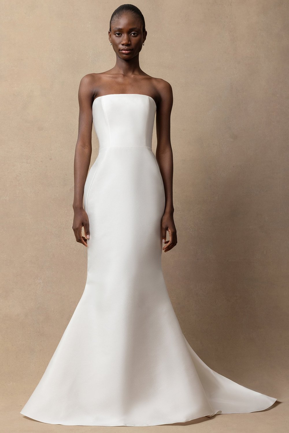 slim fit dress slacks Tulip: Mikado Fit-and-Flare Wedding Dress