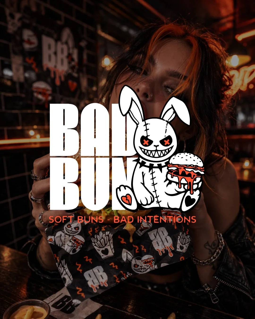 BAD BUN &mdash; Part 2🔥
The world gets louder.

Branding doesn&rsquo;t stop at a logo.
It lives in the packaging, the neon glow, the billboards, the messy close-ups, the attitude.

In this second drop, I&rsquo;m diving into the full visual identity 