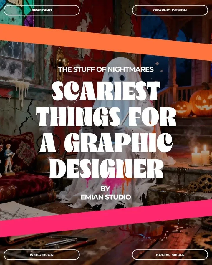 HAPPY HALLOWEEN🎃 

There are things that are way scarier than Halloween for graphic designers, just swipe through to take a look 👀 

Anything to add?👻 

&mdash;&mdash;&mdash;

HVA ER DET SKUMLESTE I DIN BEDRIFT?🎃 

*
*
*
*
*

#graphicdesign #graf