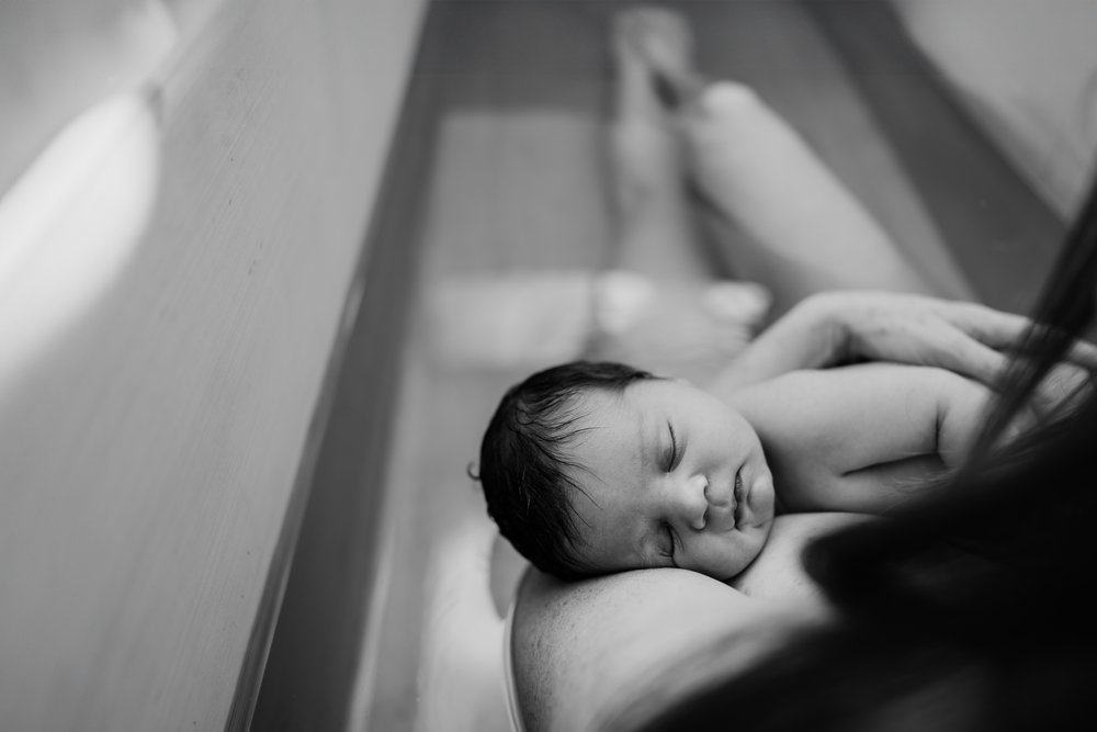 Boulder Newborn Photographer | Sweet Face in Bath
