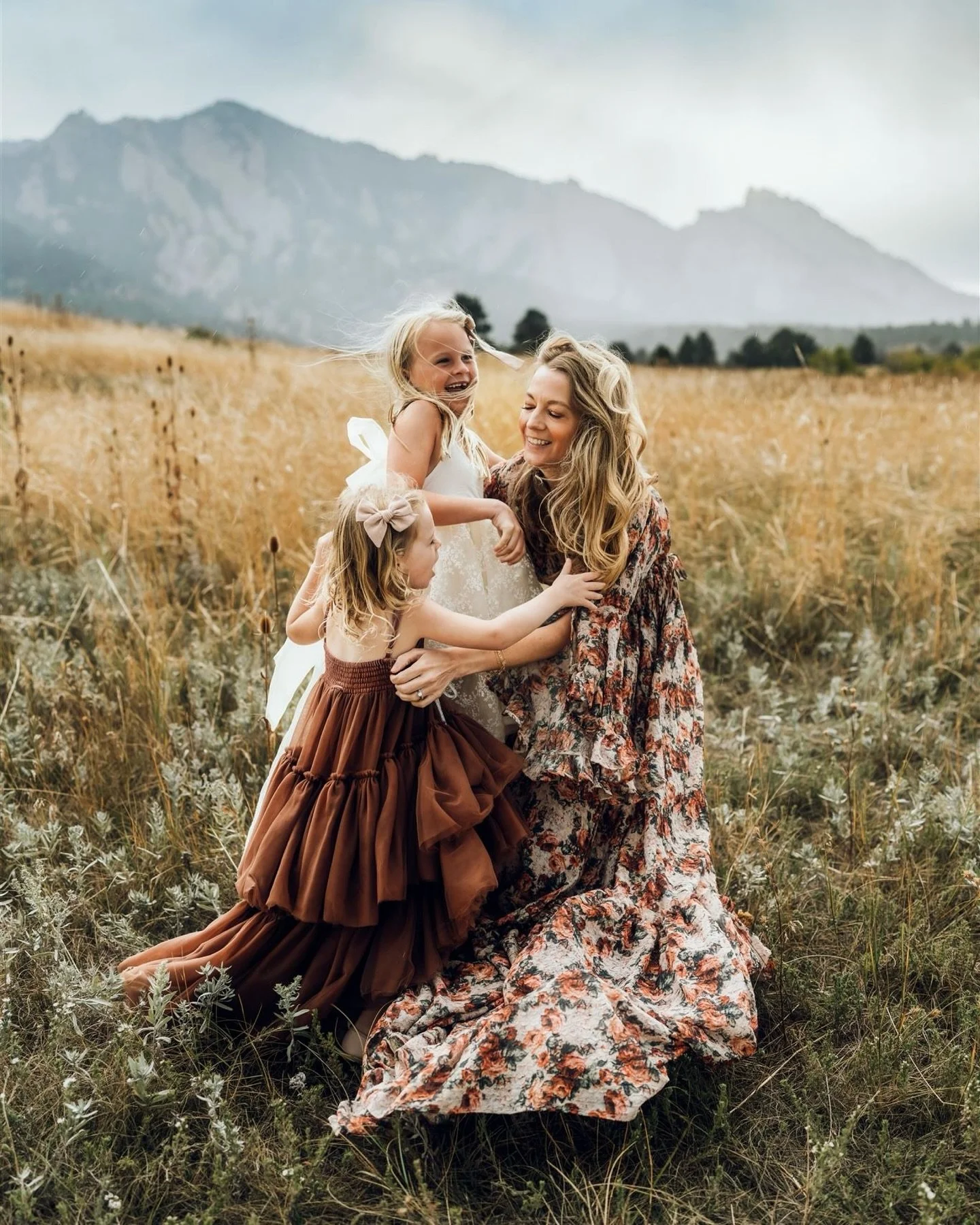 Pretty dresses, rain and a rainbow. And love.