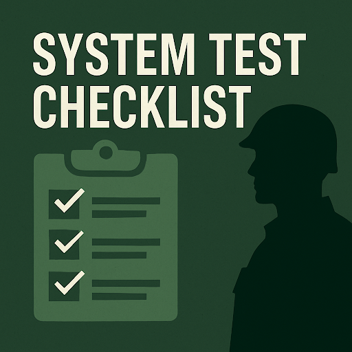 SYSTEM TEST CHECKLIST