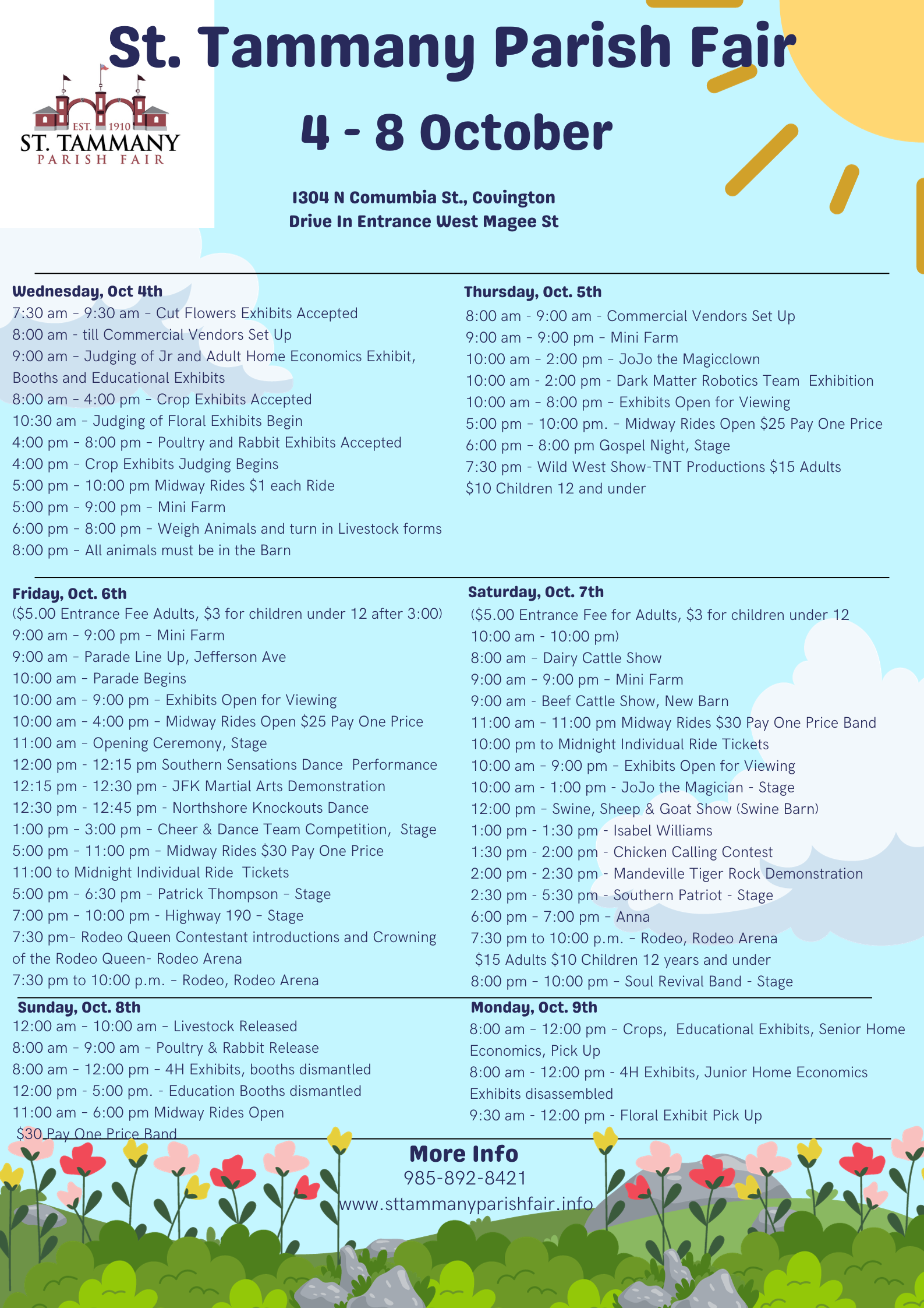 Schedule Map St Tammany Parish Fair