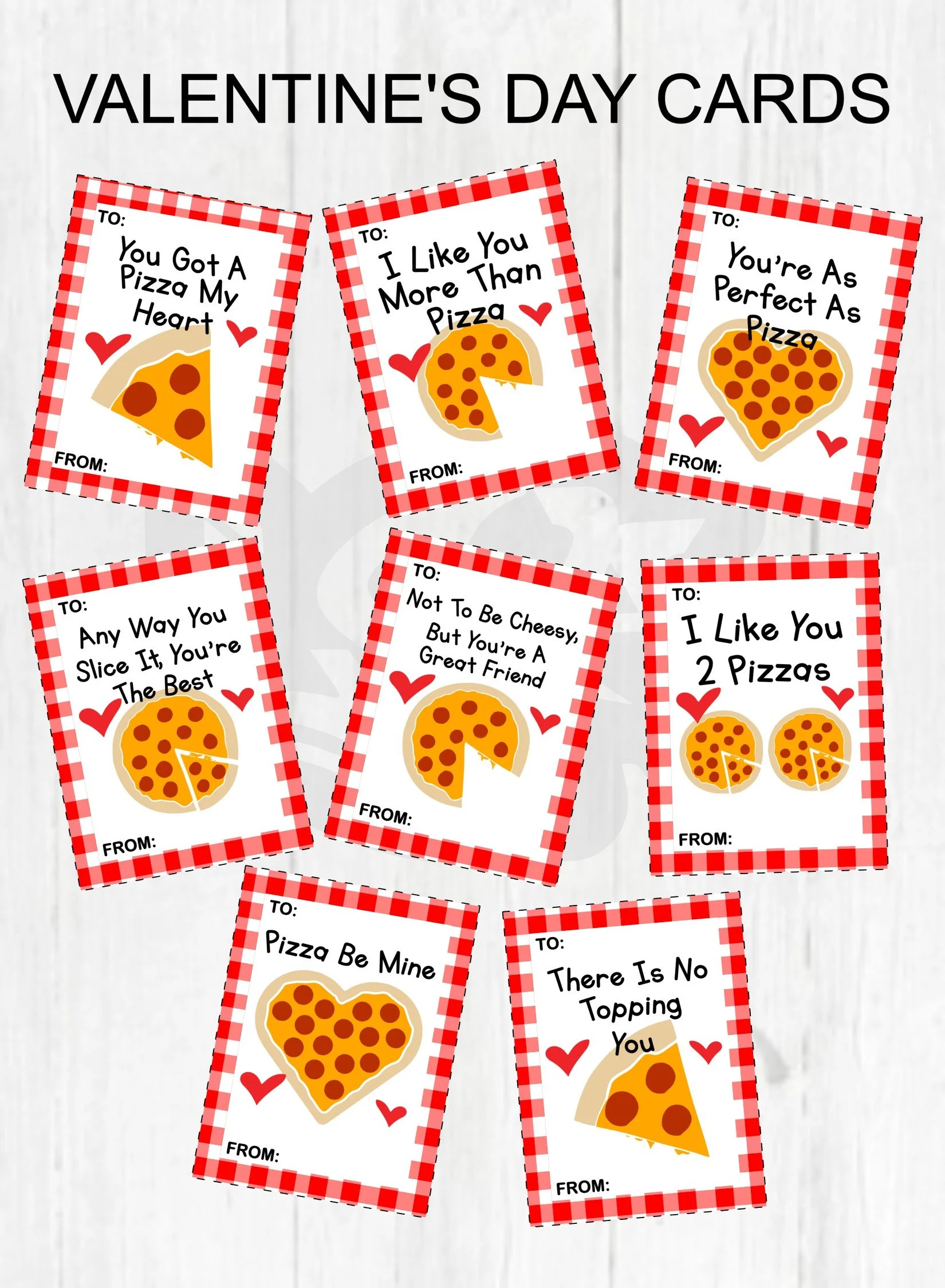 Pizza Valentine's Day Cards - DIGITAL