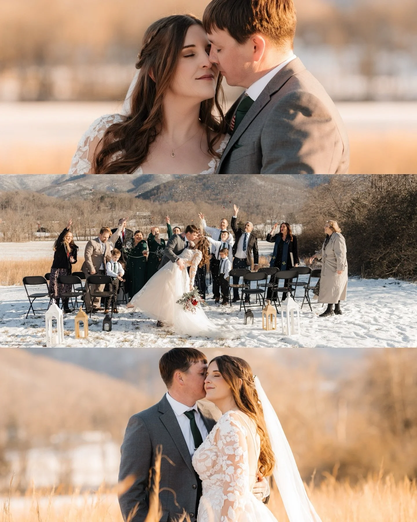 Frozen fingers, warm hearts, and a couple brave enough to trust the photographer. ❄️💍 📸 by @nastasya_franc_photography. #smokeymountainelopement 
#seviervillephotographer #gatlinburgphotographer
#smokeymountainsweddingphotographer
#mountainwedding
