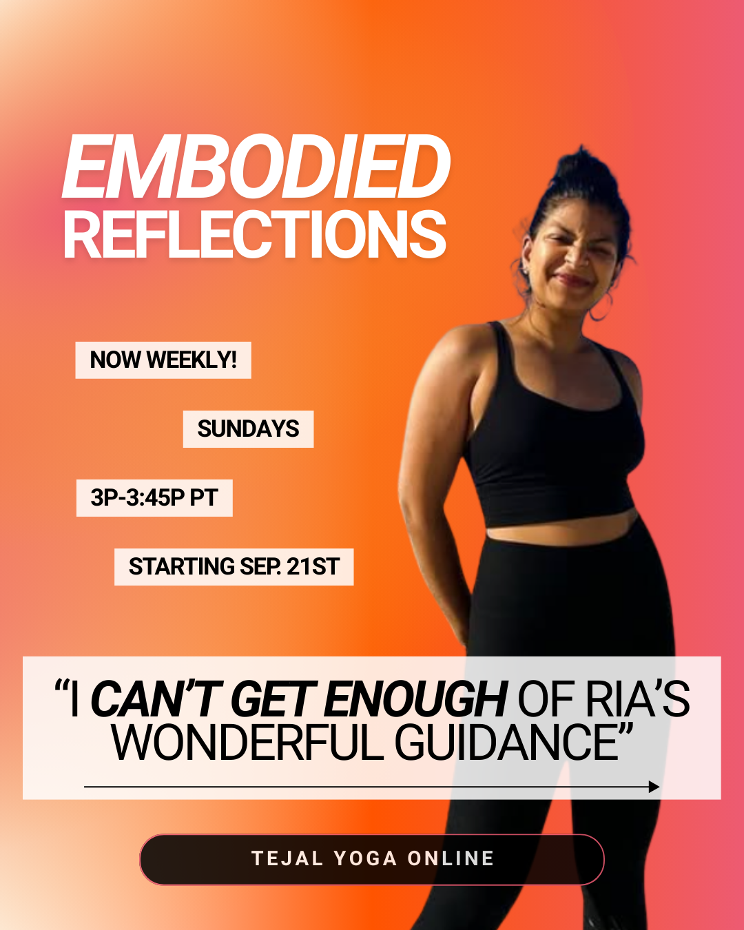 New! Yoga: Embodied Reflections with Ria (Sundays)