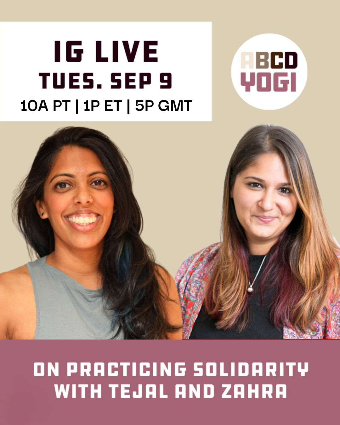 abcdyogi: IG Live with Tejal and Zahra