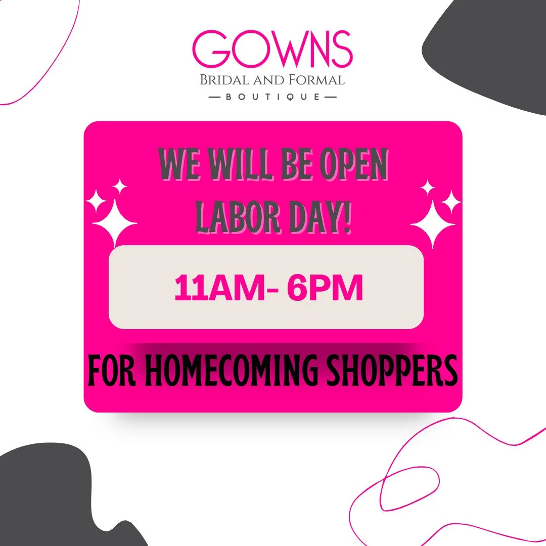 We will be open on Labor Day for Homecoming shopping! See you then ✨️👗