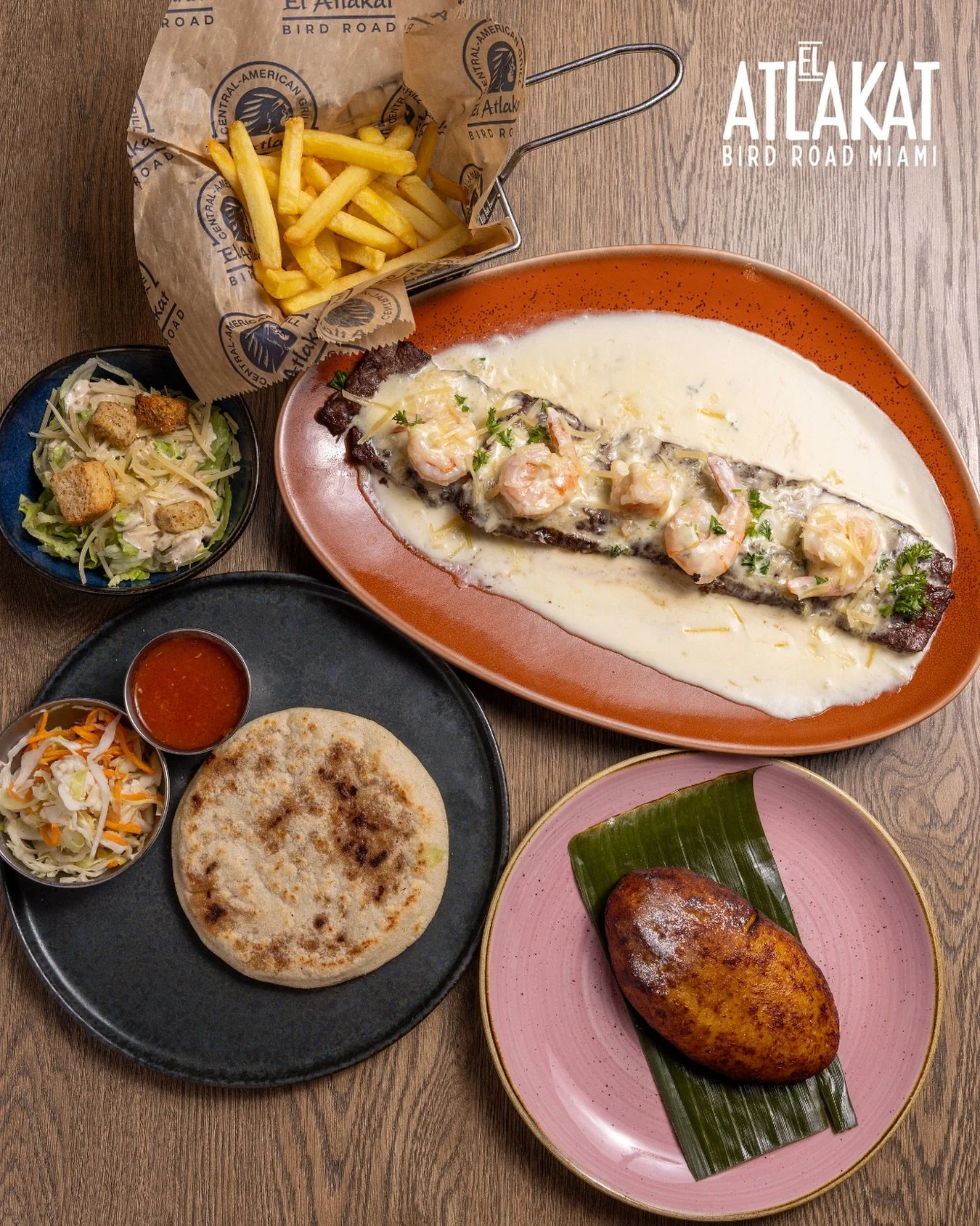 When you can&rsquo;t choose just one favorite&hellip; have them all! Steak with shrimp, fries, pupusa, and our famous sweet plantain &mdash; every bite, pure comfort. 🇸🇻

ONLY AT BIRD ROAD: 9425 S.W. 40th. Street. Miami, FL 33165&nbsp;
💻 Orders, d