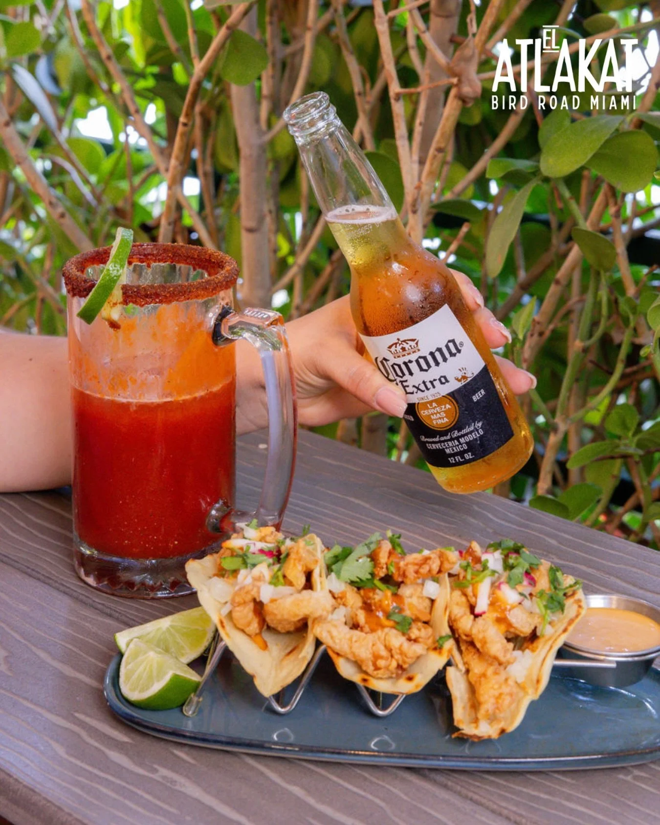 Tacos on the plate, michelada in hand 😎🔥That&rsquo;s how flavor hits different.🌮🍺 

ONLY AT BIRD ROAD: 9425 S.W. 40th. Street. Miami, FL 33165&nbsp;
💻 Orders, delivery and reservations at www.elatlakat.com
☎️ (305-552-9090) or ☎️ (305-552-1918)
