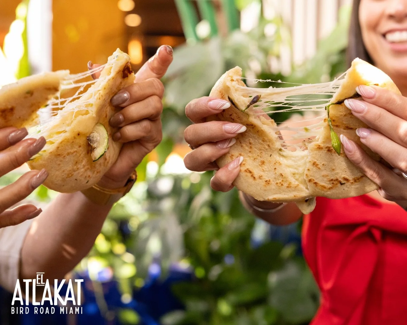 Pull it apart, feel the cheese stretch, smell the loroco. 🍃 Pure Salvadoran comfort in your hands 🇸🇻✨

ONLY AT BIRD ROAD: 9425 S.W. 40th. Street. Miami, FL 33165&nbsp;
💻 Orders, delivery and reservations at www.elatlakat.com
☎️ (305-552-9090) or 