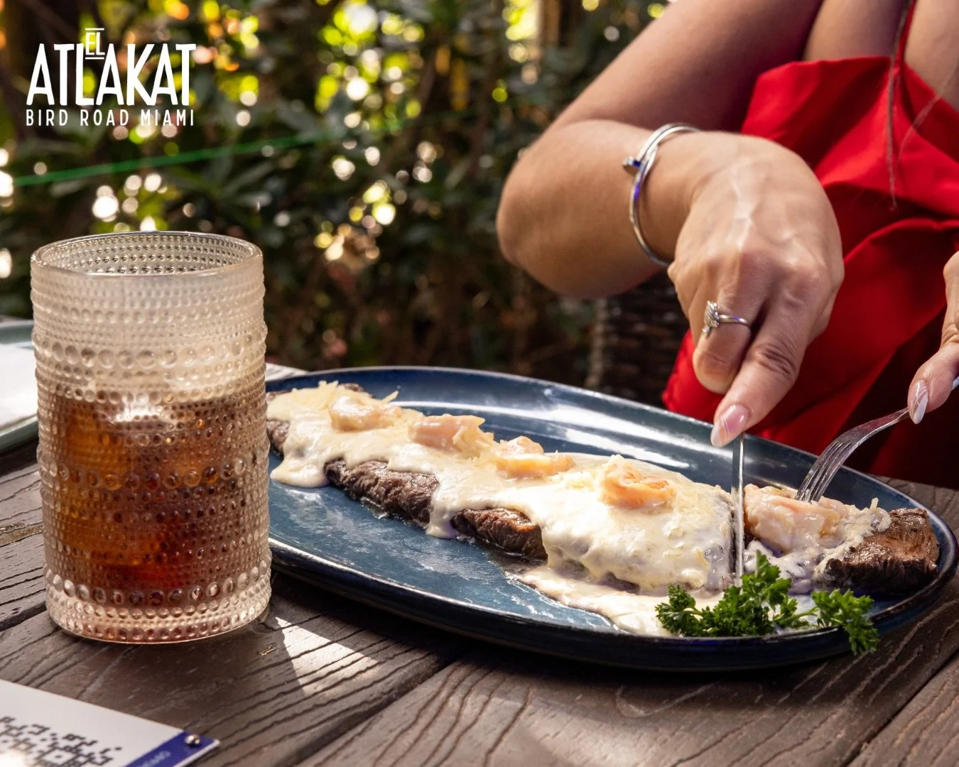 Fire-grilled churrasco with shrimps and souce, bold flavors, and slow conversations. 🔥🇸🇻

ONLY AT BIRD ROAD: 9425 S.W. 40th. Street. Miami, FL 33165&nbsp;
💻 Orders, delivery and reservations at www.elatlakat.com
☎️ (305-552-9090) or ☎️ (305-552-1