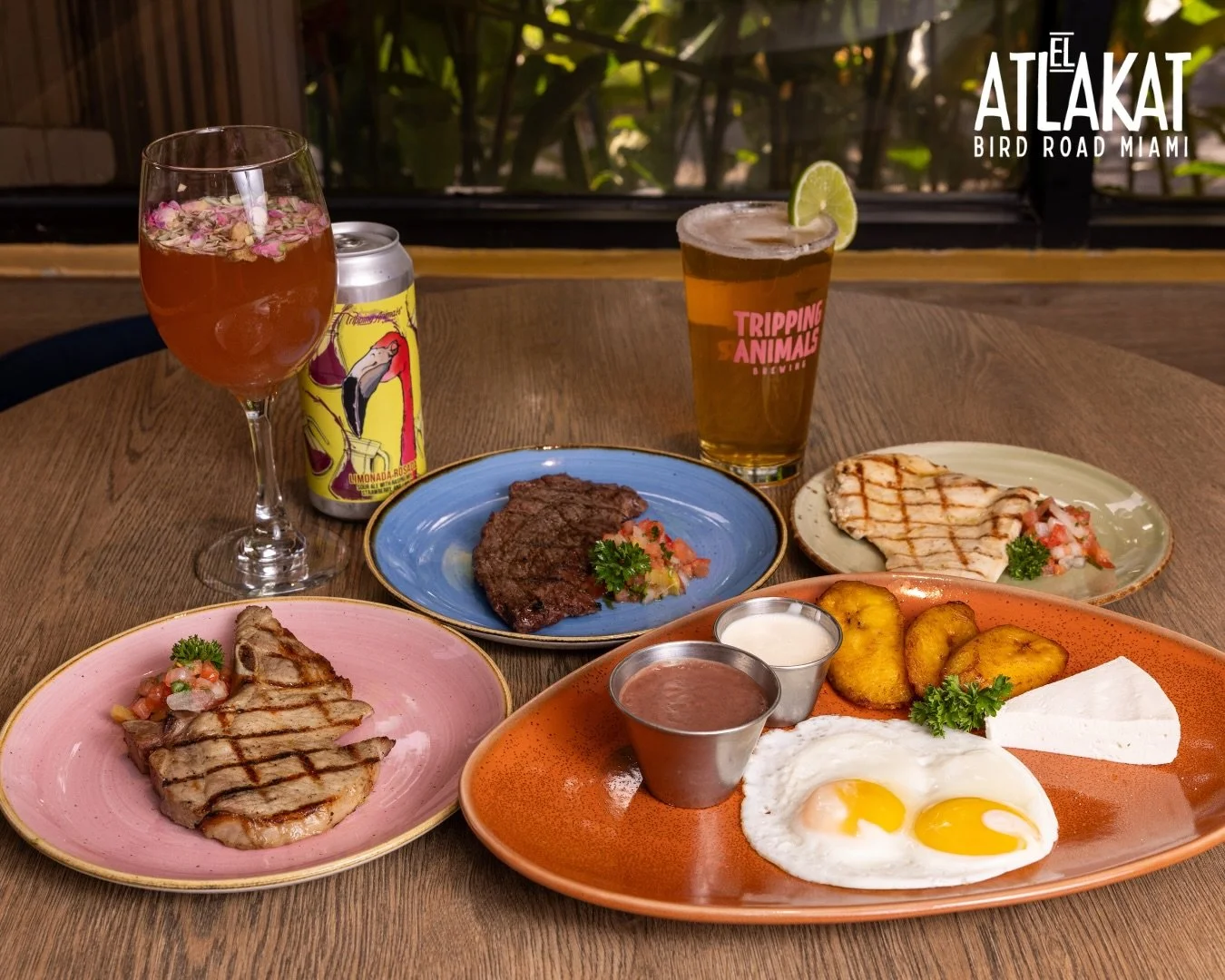 Two sunny eggs, sweet plantains, grilled meats &amp; warm tortillas 🌞🔥 The kind of breakfast that turns into brunch real quick 😍☕

ONLY AT BIRD ROAD: 9425 S.W. 40th. Street. Miami, FL 33165&nbsp;
💻 Orders, delivery and reservations at www.elatlak