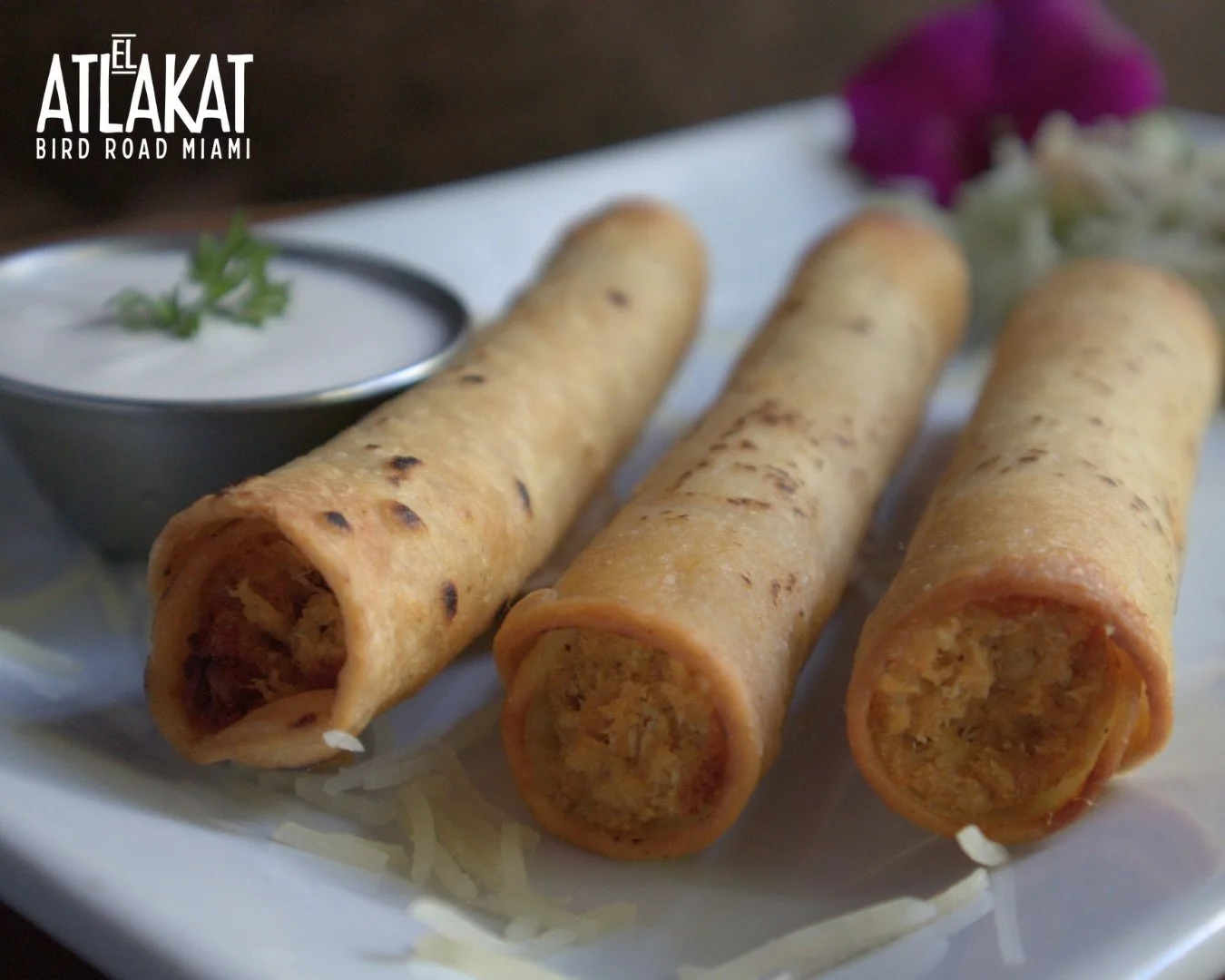Crispy, rolled, and packed with flavor. Our tacos dorados are the kind of bite you keep coming back for. 🇸🇻✨

ONLY AT BIRD ROAD: 9425 S.W. 40th. Street. Miami, FL 33165&nbsp;
💻 Orders, delivery and reservations at www.elatlakat.com
☎️ (305-552-909