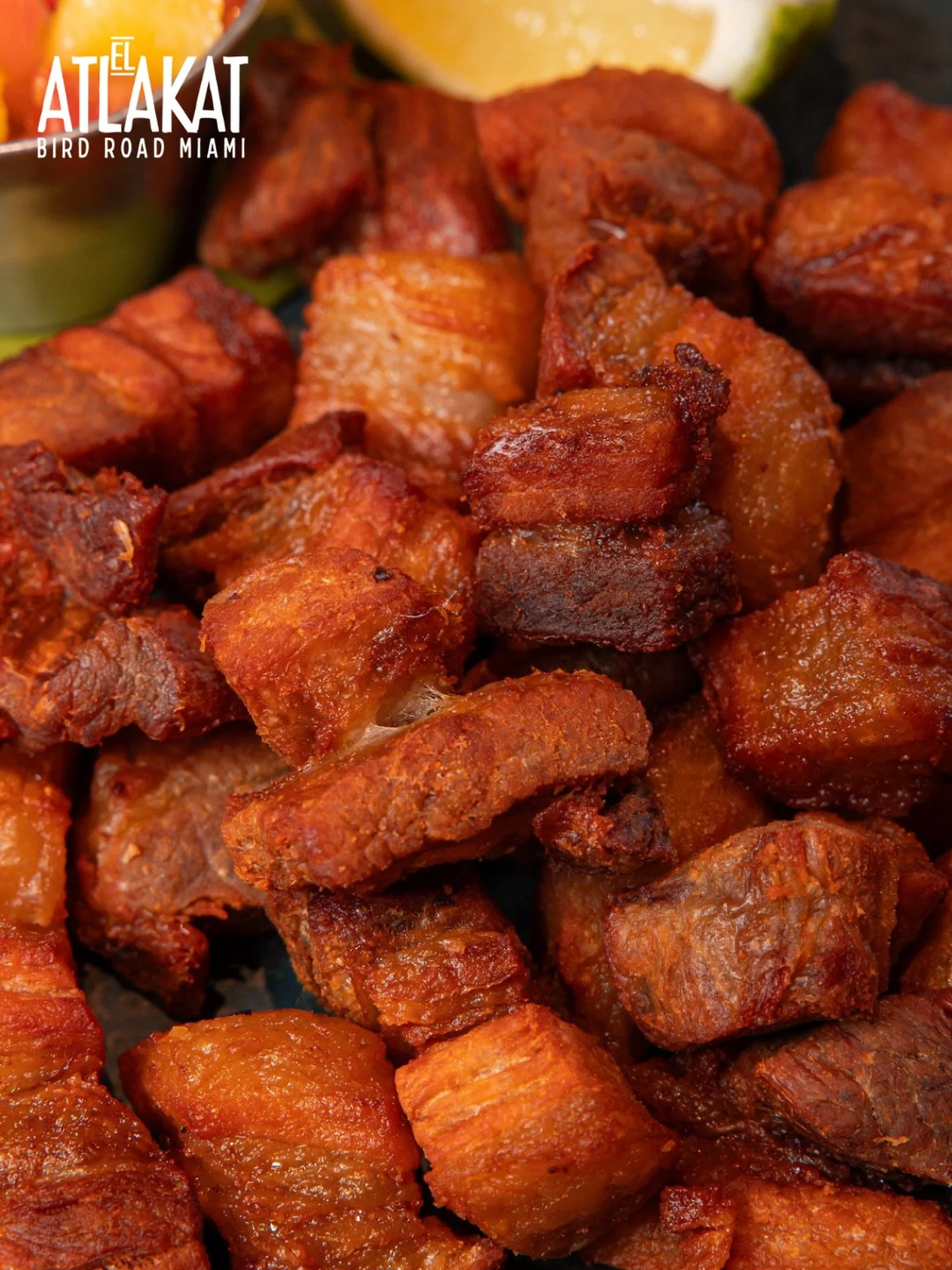 Crispy on the outside, tender on the inside. Our chicharrones are the kind of snack that disappears before you know it. 🇸🇻❤️

ONLY AT BIRD ROAD: 9425 S.W. 40th. Street. Miami, FL 33165&nbsp;
💻 Orders, delivery and reservations at www.elatlakat.com