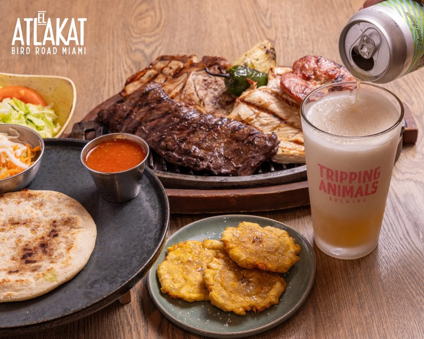 Steak, chicken, tostones and a cold craft beer. Some combos just make sense. 🔥

ONLY AT BIRD ROAD: 9425 S.W. 40th. Street. Miami, FL 33165&nbsp;
💻 Orders, delivery and reservations at www.elatlakat.com
☎️ (305-552-9090) or ☎️ (305-552-1918)
&nbsp;
