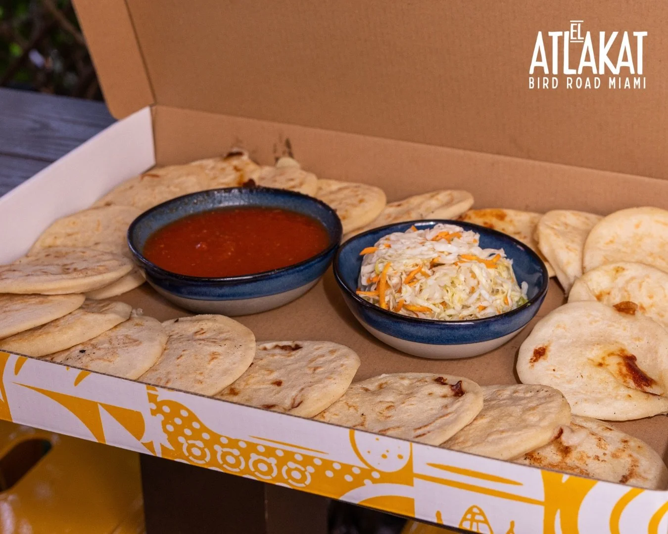 Every party needs a Pupusa Box. 🫓🎉 Handmade, fresh and ready to share. Order yours and let the good times roll. ✨

ONLY AT BIRD ROAD: 9425 S.W. 40th. Street. Miami, FL 33165&nbsp;
💻 Orders, delivery and reservations at www.elatlakat.com
☎️ (305-55