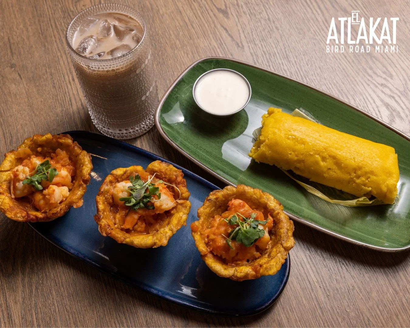 Crispy plantain cups, juicy shrimp and bold flavor in every bite. This is the kind of dish that keeps you coming back. ✨

ONLY AT BIRD ROAD: 9425 S.W. 40th. Street. Miami, FL 33165&nbsp;
💻 Orders, delivery and reservations at www.elatlakat.com
☎️ (3