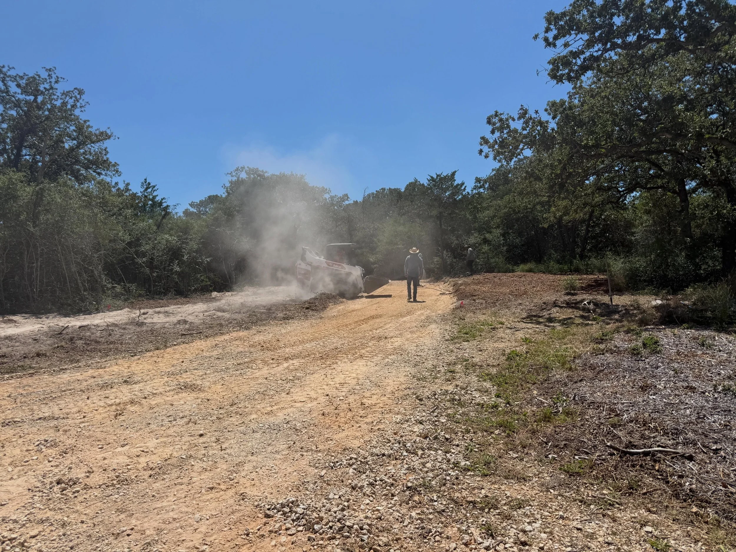 There are a lot of exciting moments in landscape construction, but one of our team&rsquo;s favorites is planning and building the site infrastructure.

Over the last few weeks at our Sandy Creek project in Bastrop County, we&rsquo;ve cleared material