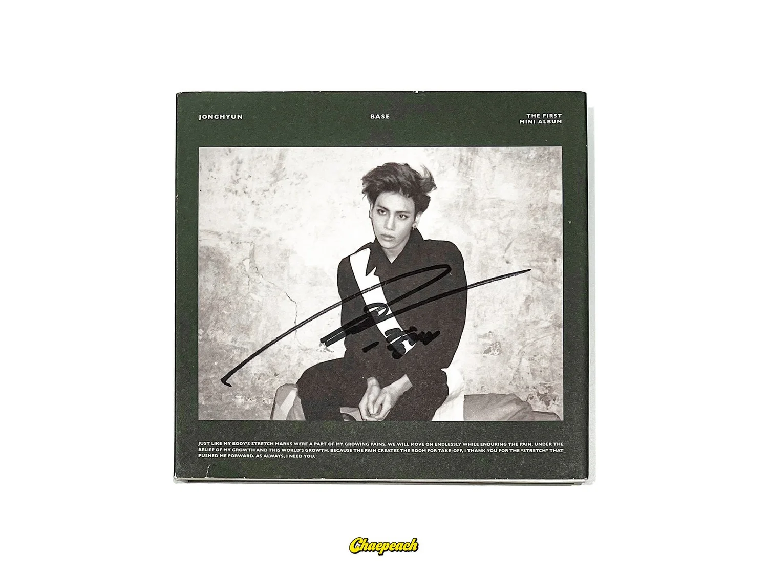 JONGHYUN (SHINee) - BASE (GREEN ver.) SIGNED ALBUM — chaepeach