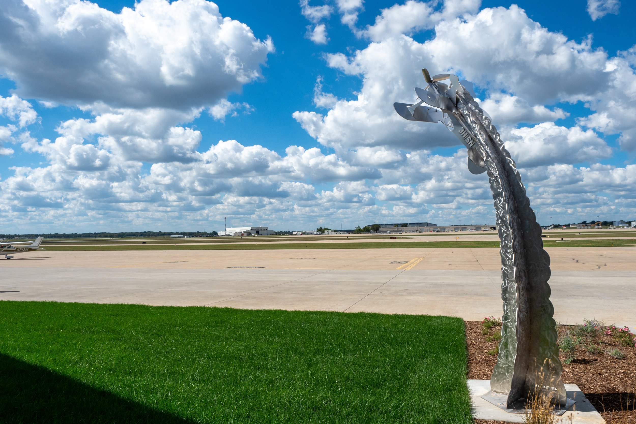 "Airy Looper" by Nick Willett and view of runway