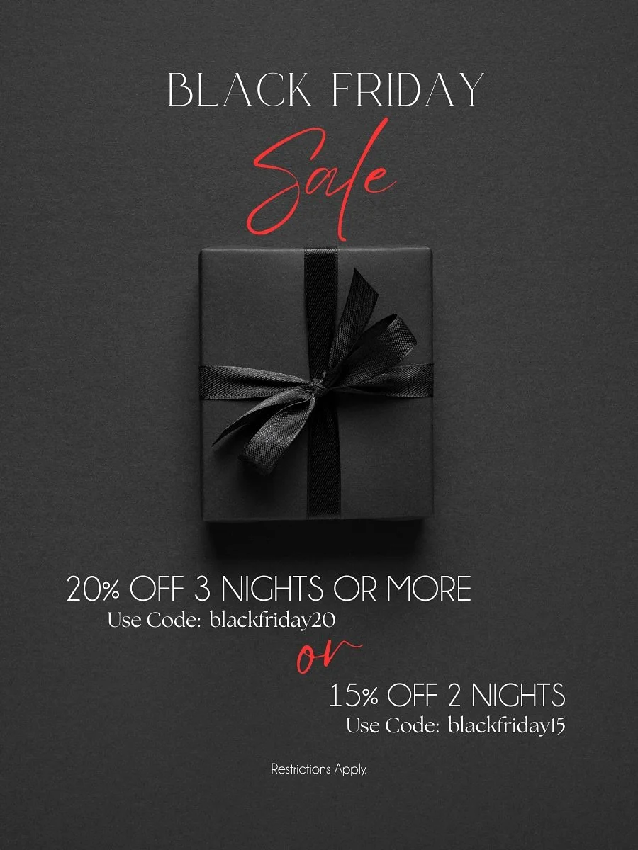 The best stays always start with a little intention. 12 Cottages. 12 different designs. Which one are you picking? 

Our Black Friday sale is officially live, and we invite you start planning now. For a limited time, enjoy&hellip;

15% off any 2 nigh