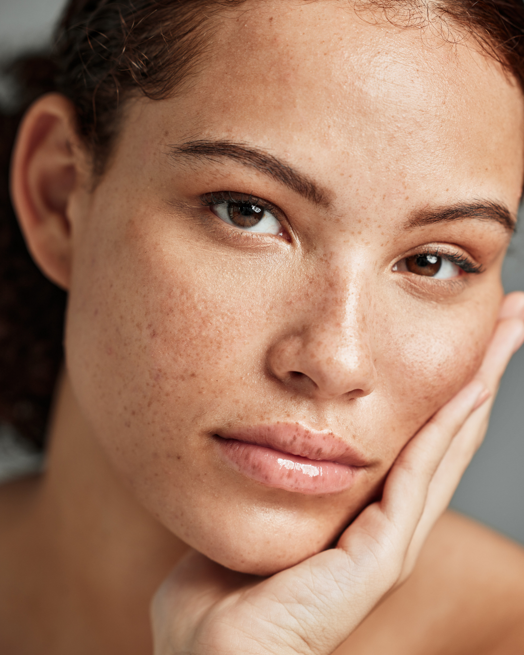 Properly exfoliated skin glows and has smooth texture.