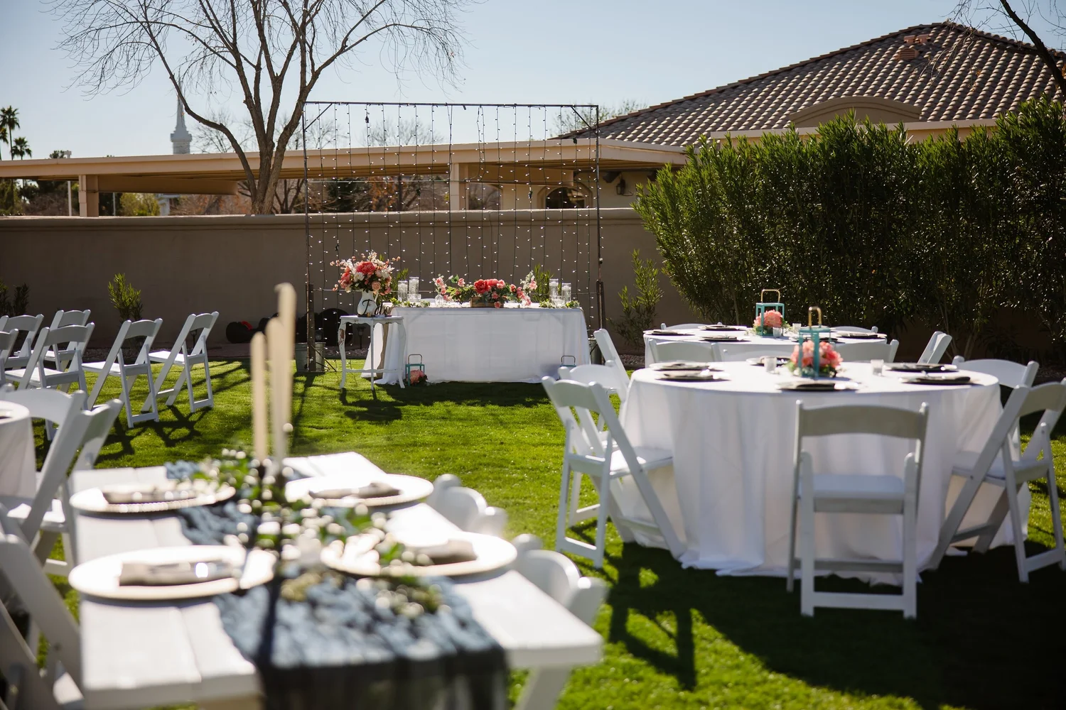 Garden reception tables