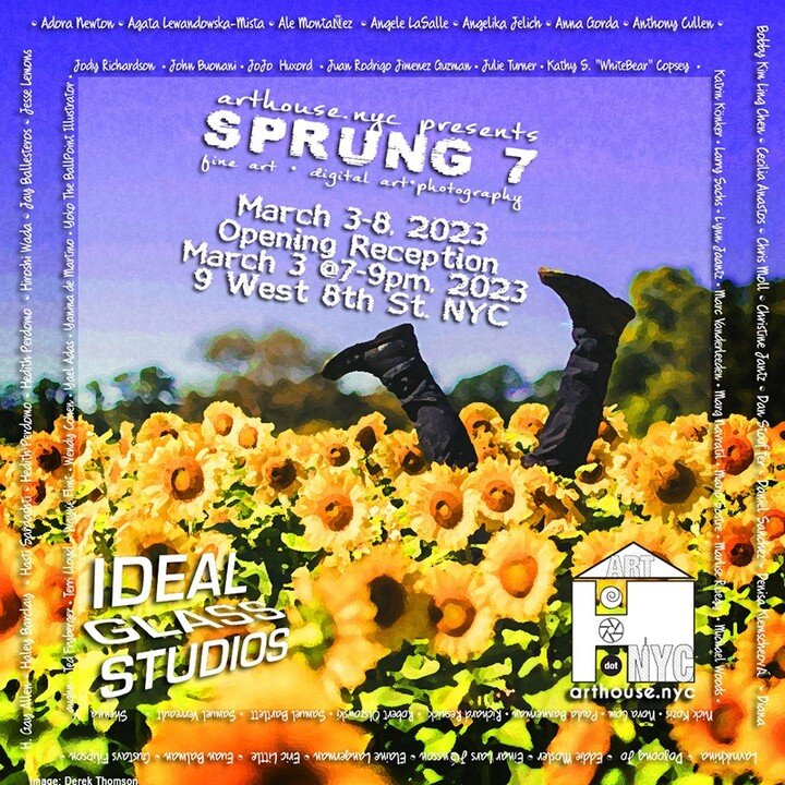 Our upcoming group show, Sprung 7 opens this Friday March 3 @arthouse.nyc under @idealglass_studios @7pm - closing with the best of Sprung @5pm at @bigscreenplaza Seven is known to be a lucky number, arthouse.nyc present our upcoming group show Sprun