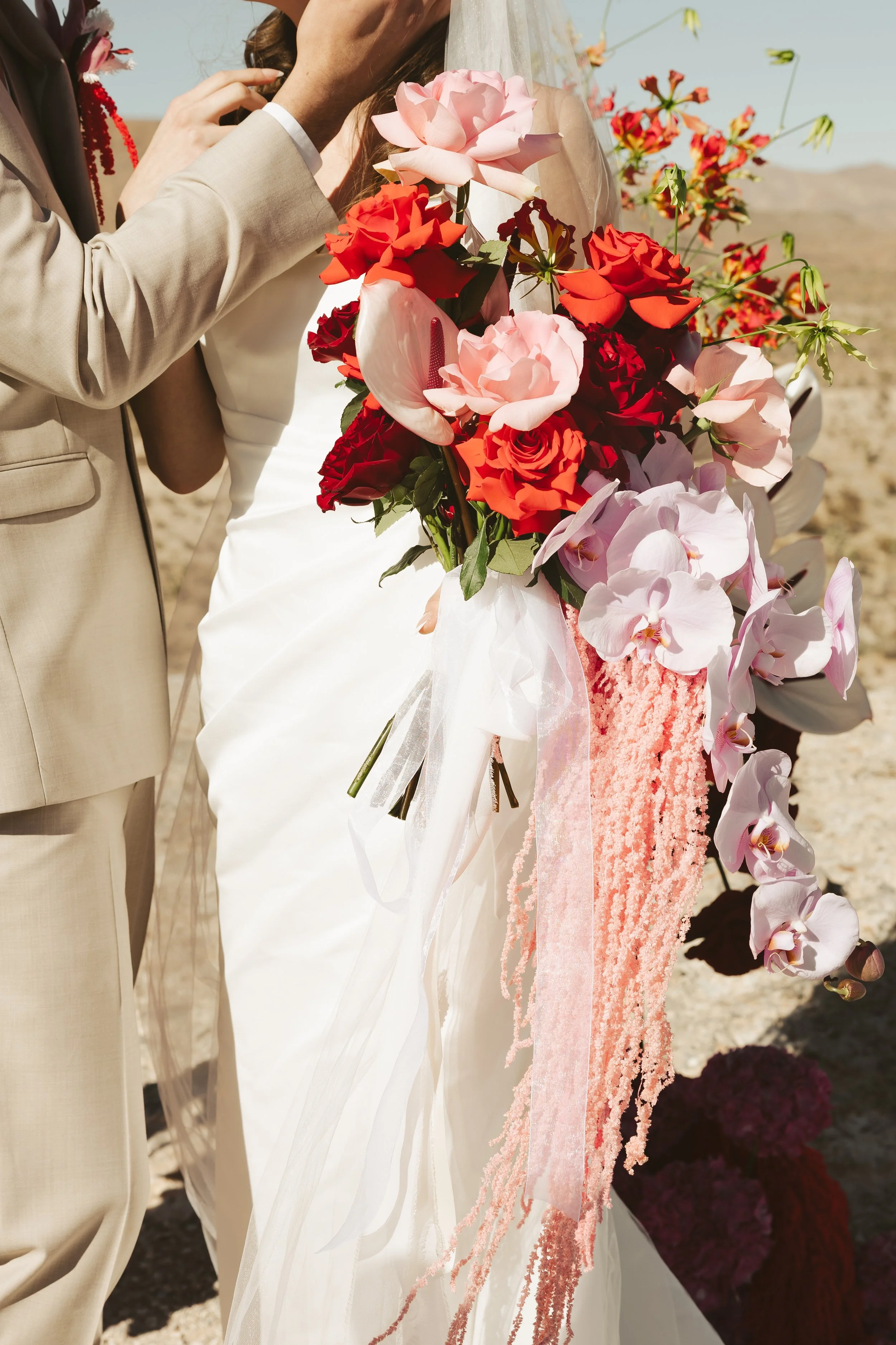 bridal bouquet las vegas pink red white old vegas flowers
