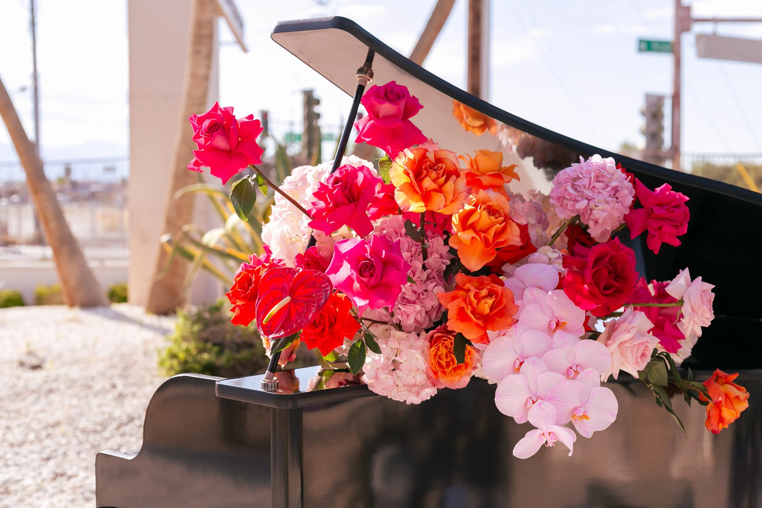 piano floral installation las vegas weddings and events