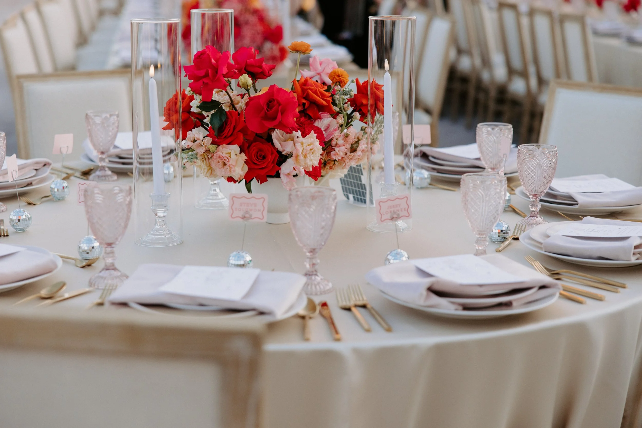 floral centerpiece for las vegas weddings at neon museum 