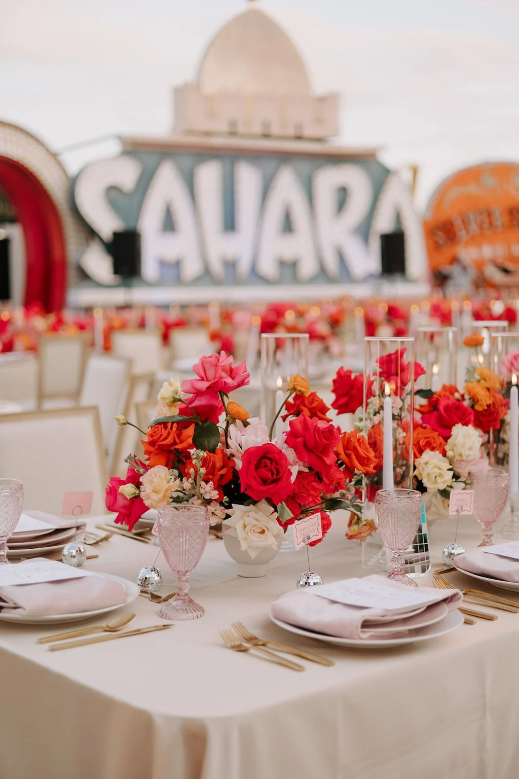 Wedding reception florals tablescape flowers and candles