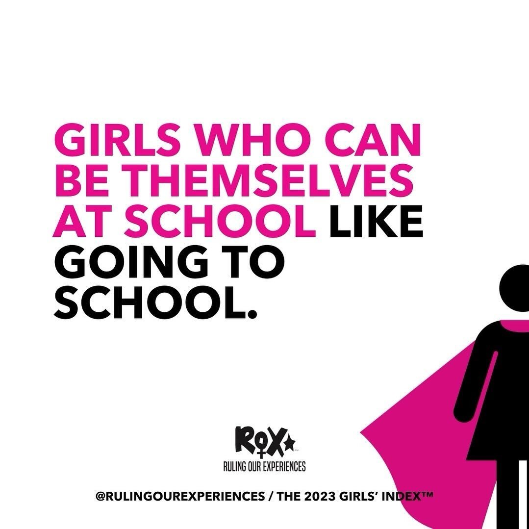 The Girls&rsquo; Index&trade; showed us that girls who can be themselves at school are more likely to LIKE going to school. In fact, girls who feel that they can &ldquo;really be&rdquo; themselves at school are 6 times more likely to report that they