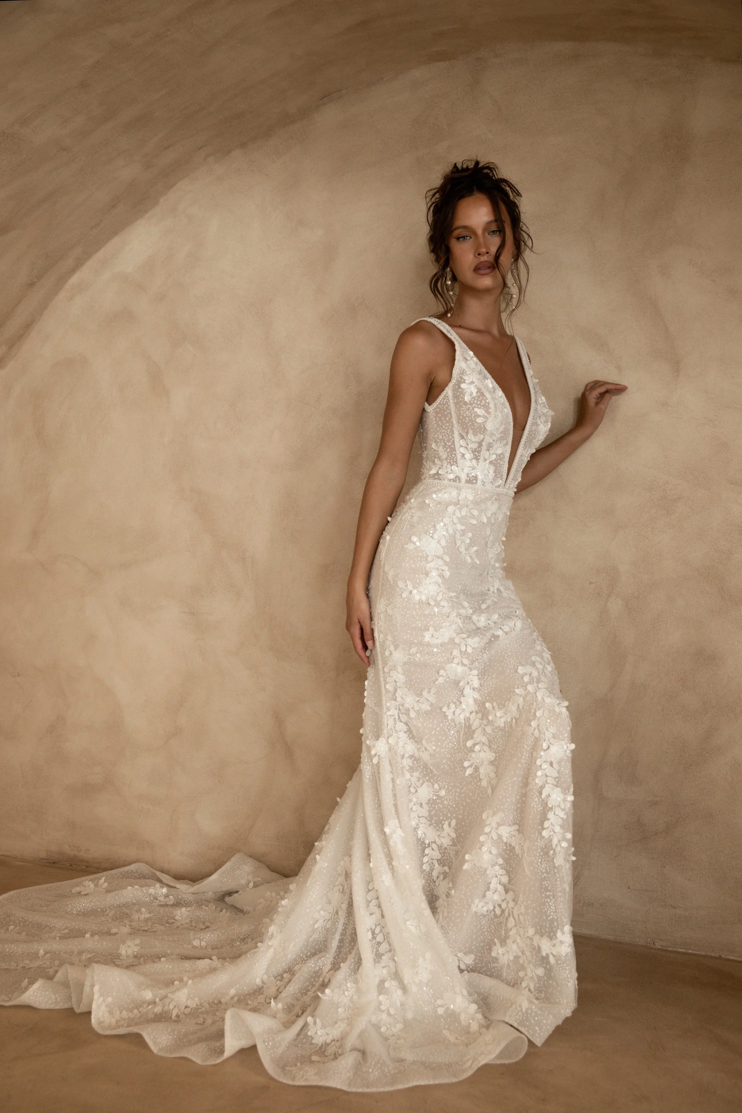 Jane Hill Zhali wedding dress at the aisle, Yorkshire