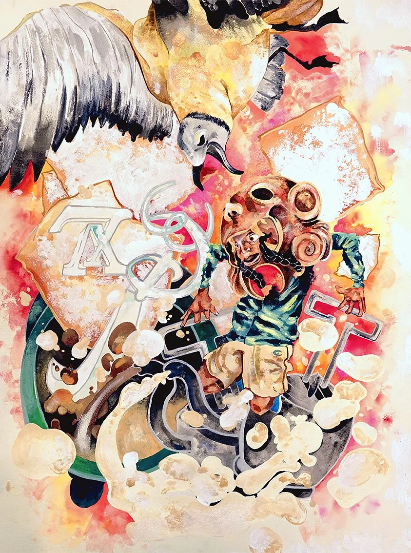 Sharif's Musical Morning, An Ode 
to New Orleans 
18 in by 24 in 
Watercolor and acrylic
Harlem, NY 
2018