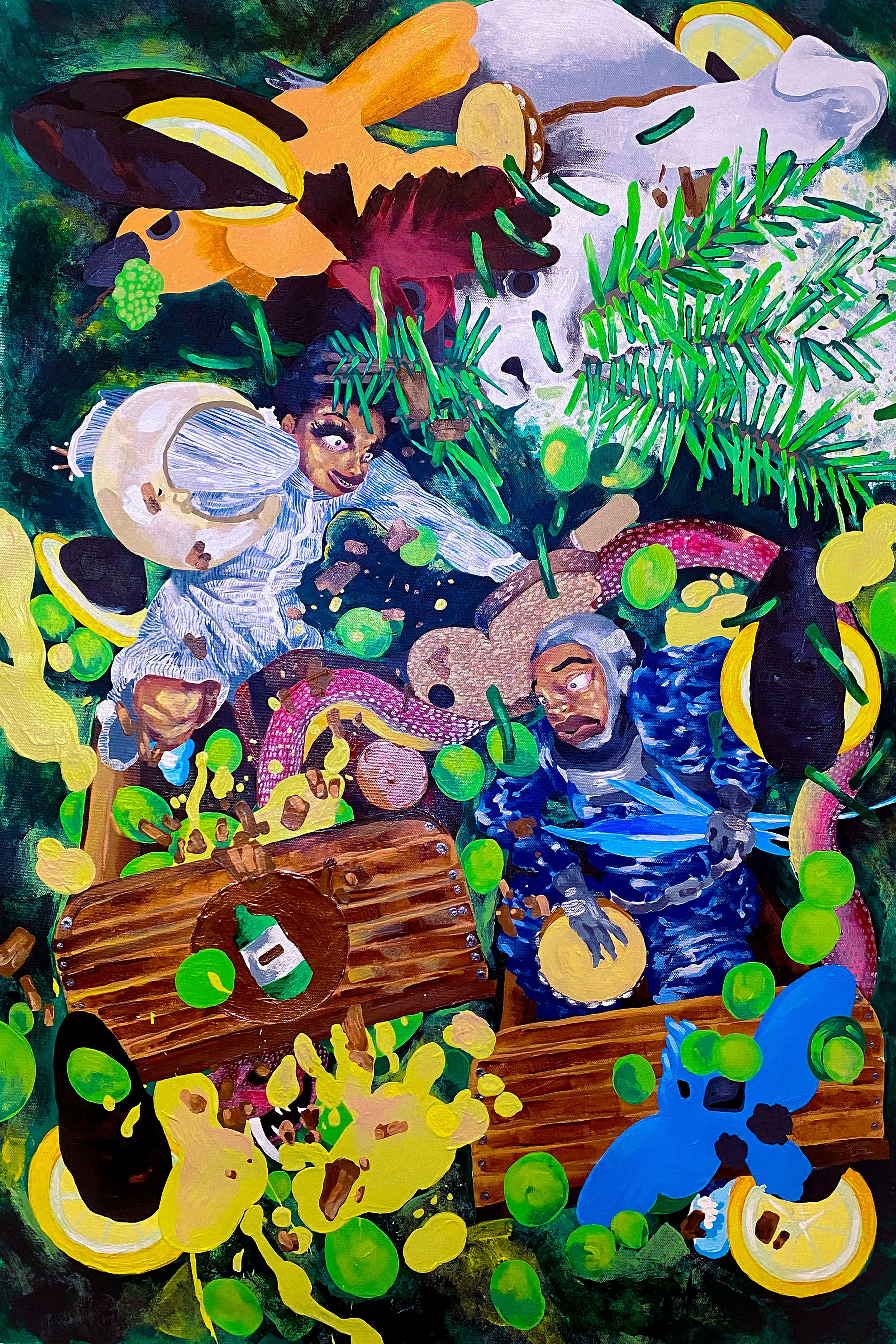 Fruitful Sacrifice
24 in by 36 in 
Acrylic on canvas
Memphis, US
2025