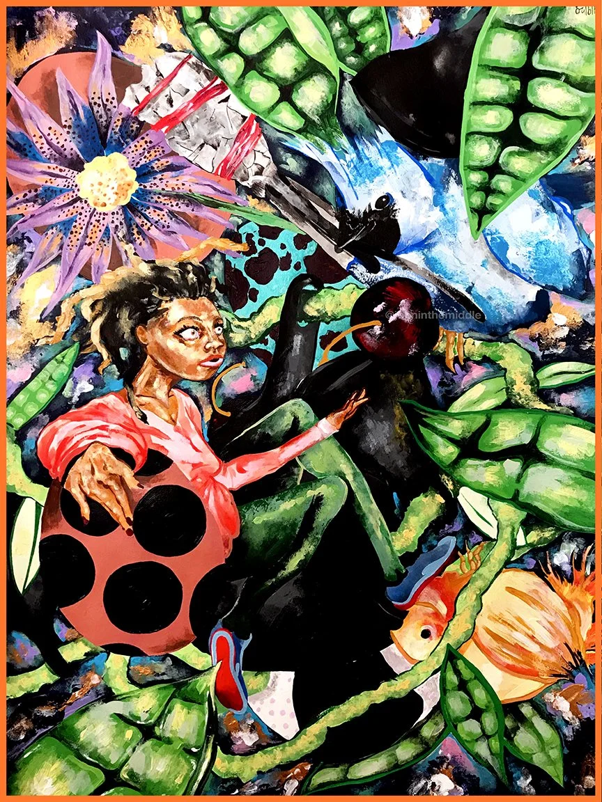 Bush Ting 
22 in by 30 in 
Watercolor and acrylic  
Harlem US 
2018