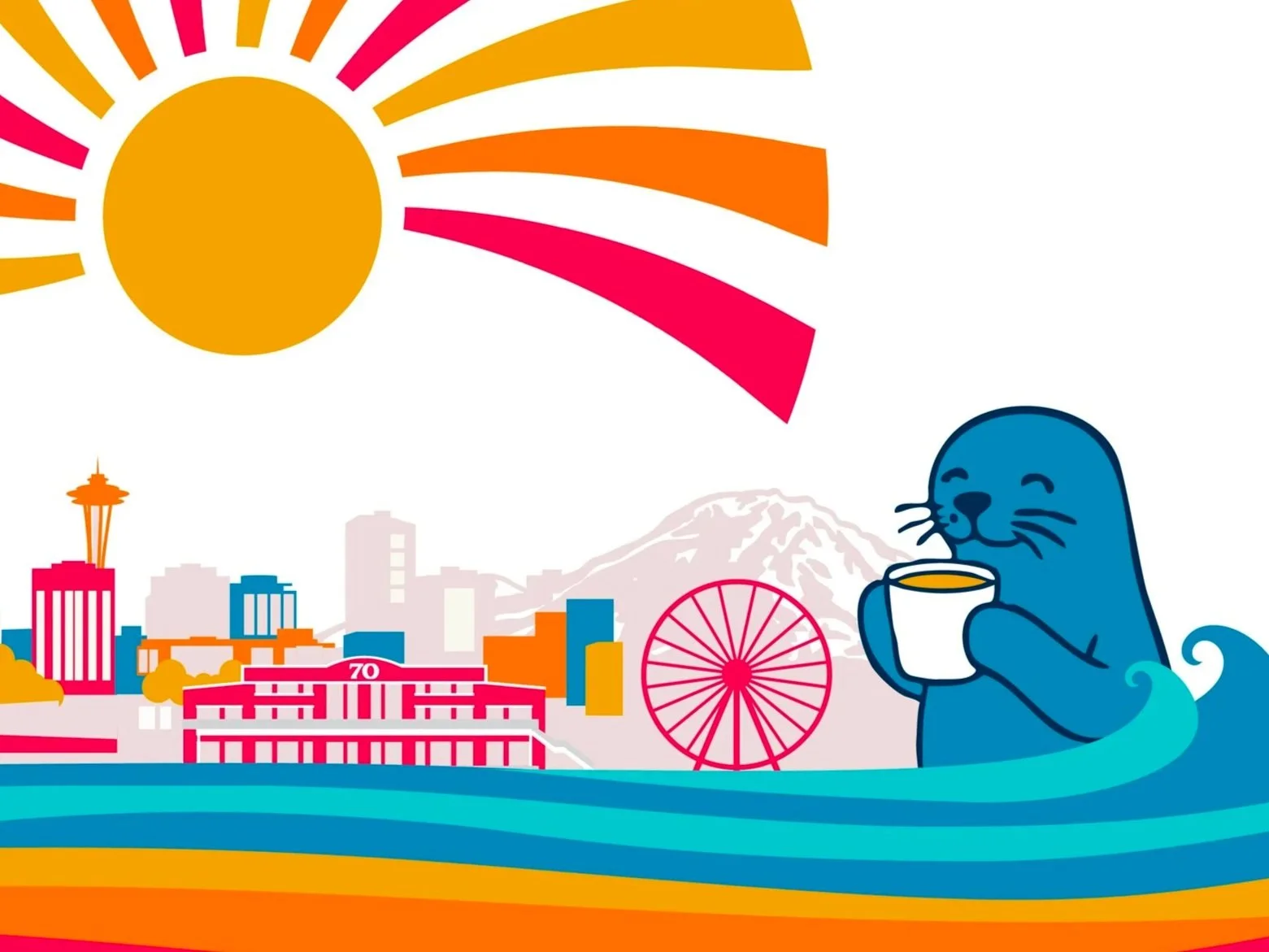 70 and Sunny Coffee Co mural