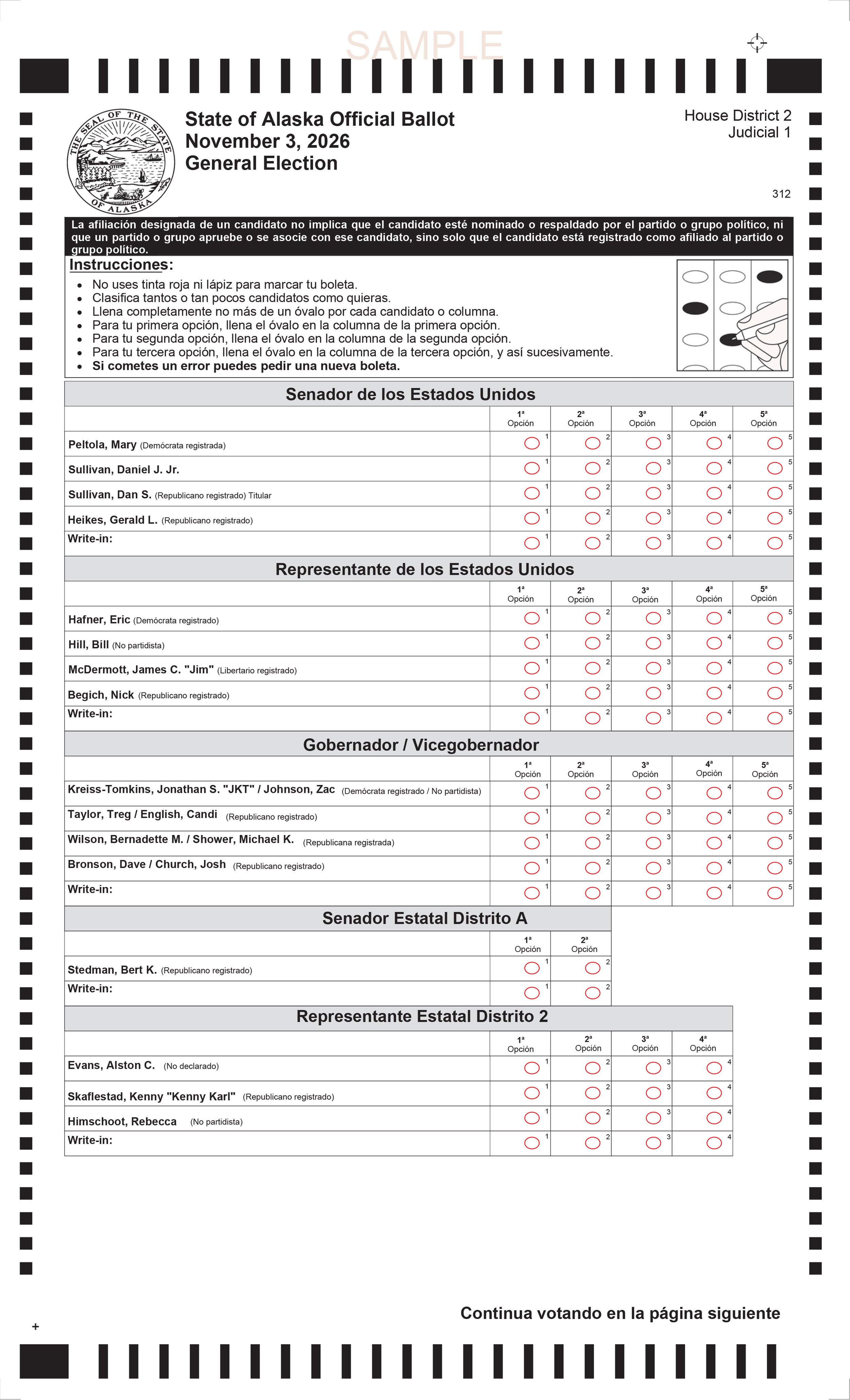 Spanish HD2-JD1 Ballot