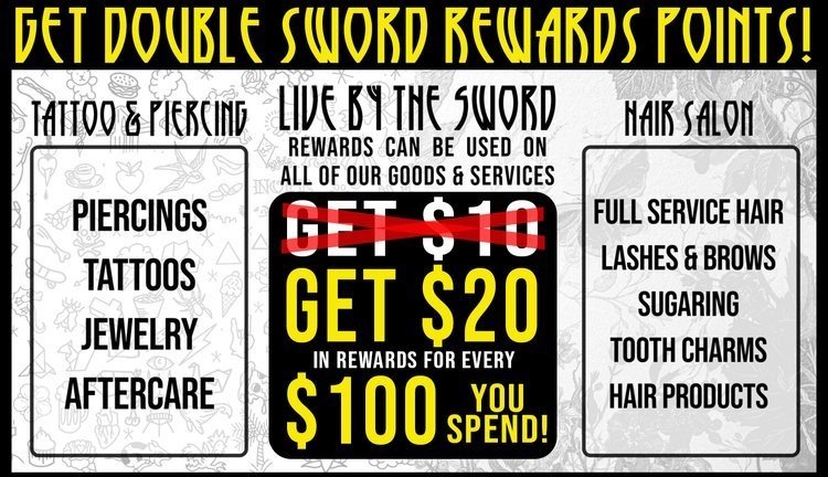 $50 Tooth Gems — LIVE BY THE SWORD TATTOO