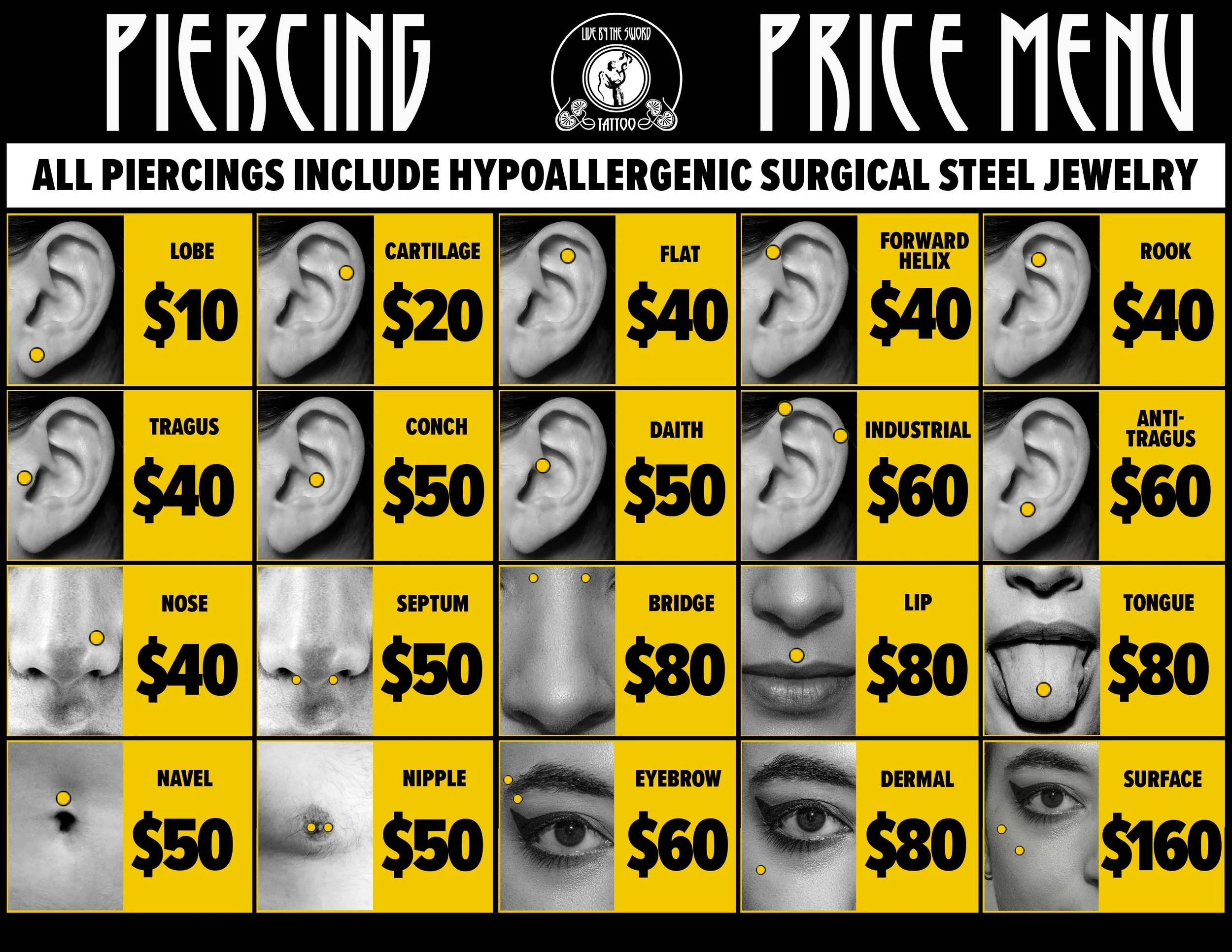 Tragus Piercings Piercing Pagoda Ear Piercing Cost Helix Piercing
