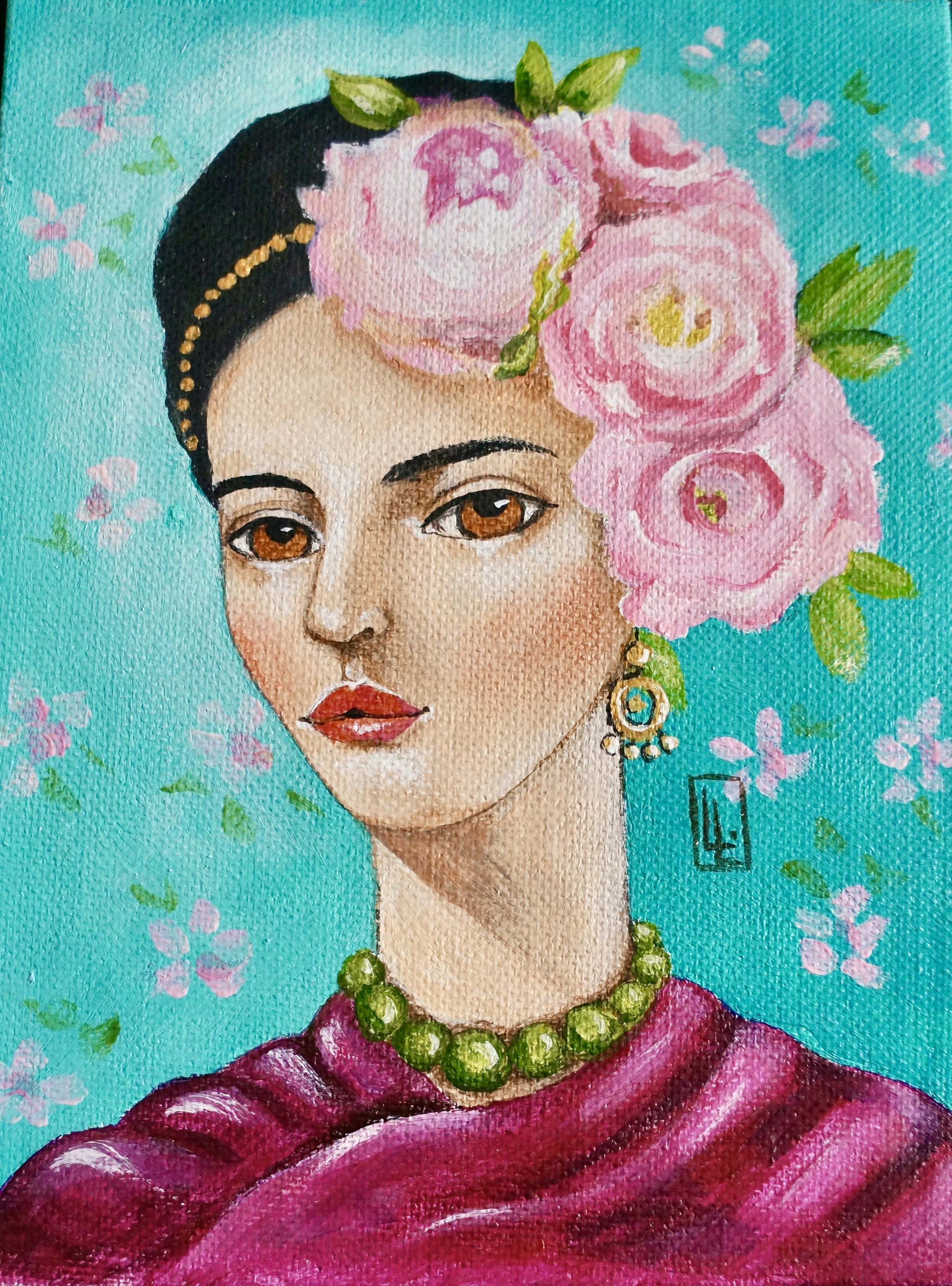 "Frida with Roses"