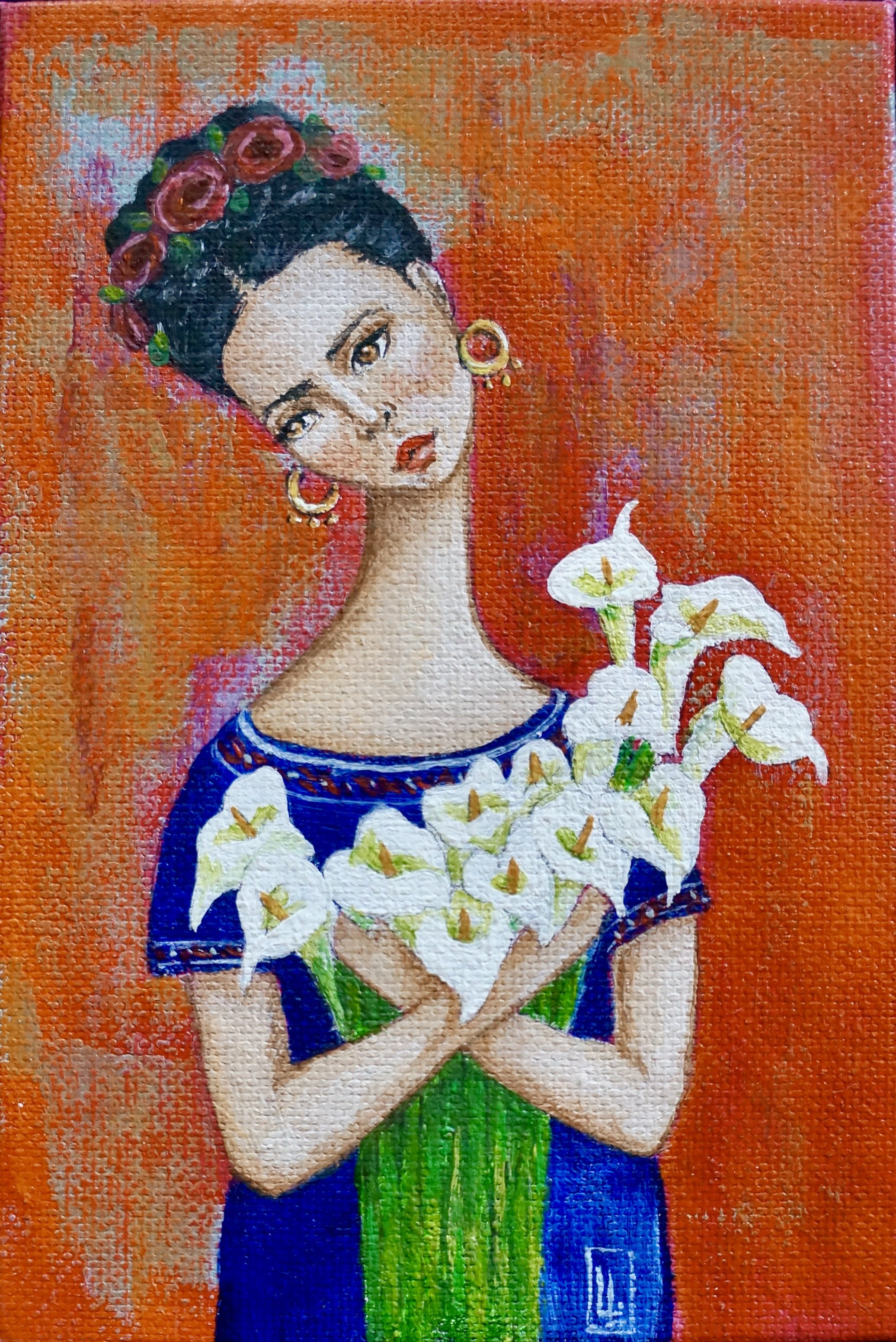 "Frida with Calla Lilies"