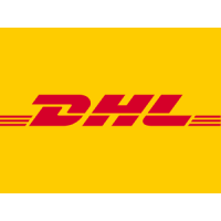 Logotipo de DHL sobre fondo amarillo