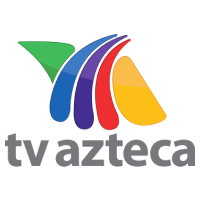 Logotipo de TV Azteca con formas en color verde, azul, rojo, y amarillo sobre fondo blanco