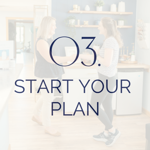 Image explaining that the last step is to book an initial appointment and directs users there
