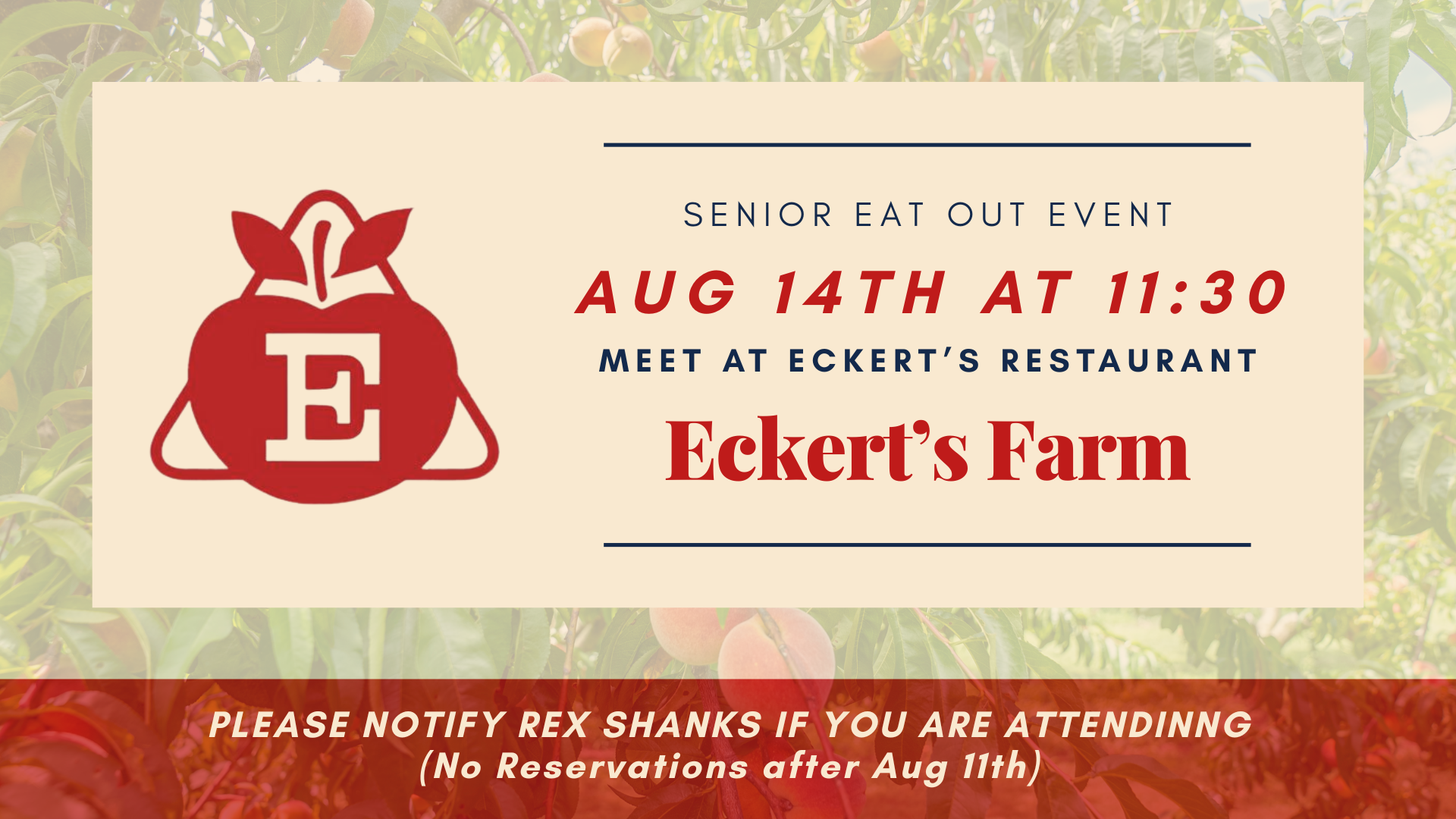 August Senior Eat Out